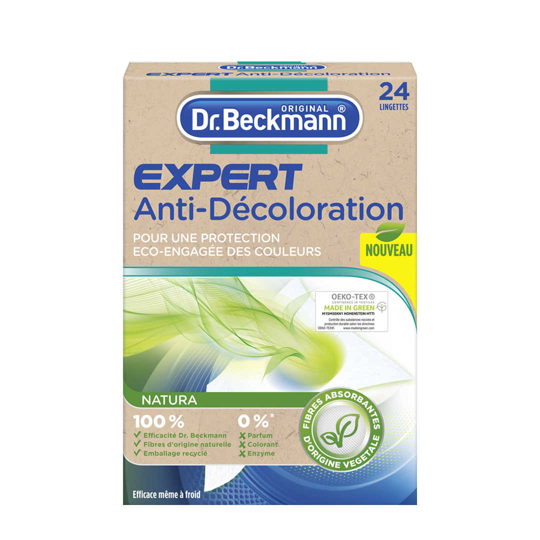 Dr. Beckmann - Lingette Anti-Décoloration Réutilisable x1 - Protection  contre la décoloration et maintien de l'éclat des couleurs - Fibre 100%  coton efficace jusqu'à 30 lavages - Lot de 2 : : Epicerie